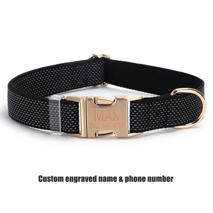 Personalized Nylon Dog Collar with Free Engraving Durable Reflective  Anti-lost Buckle Necklace for Dogs Daily Walking Training
