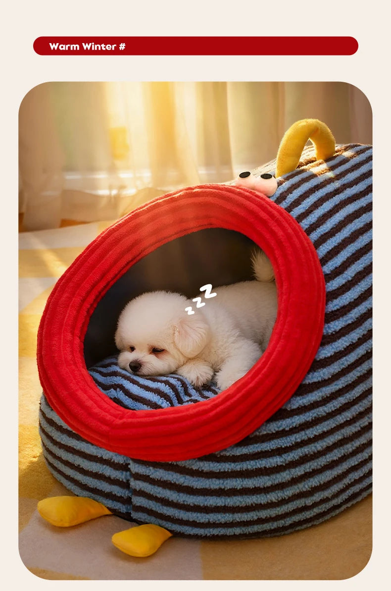 Foldable Washable Cozy Pet House for Cats Puppy Portable Handheld Cave Sofa Design All Seasons Warm Dog Nest Accessoires Chien