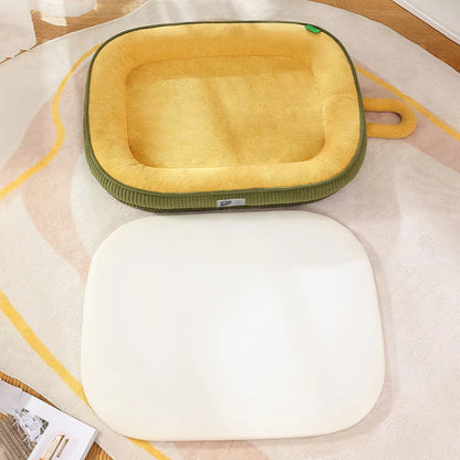 Detachable Waterproof Dog Bed Thickened Skin-friendly Deluxe Plush Dog Crate Beds Comfy Anti-Slip Kennel Pad Pet Sleeping Mat