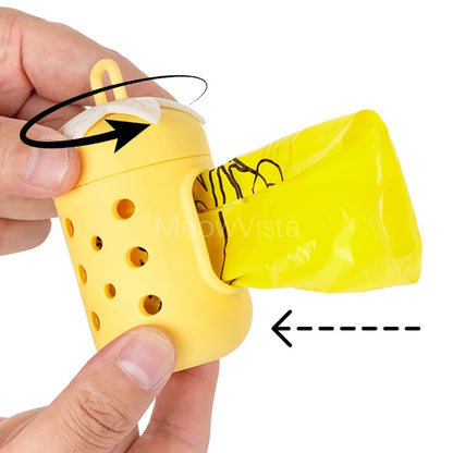 Durable Dog Poop Bag Dispenser with Carabiner DIY Hole Design Portable Waste Bag Holder Pet Leash Accessory for Dog Walking