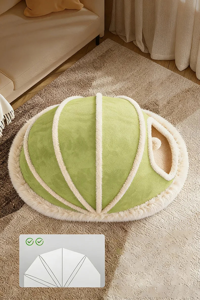 Thickened Enclosed Tent Cat House Foldable Portable Soft Warm Calming Cat Nest Anti-Anxiety Large Space Pet Bed for Kittens Cats