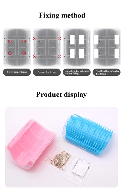 Softer Cat Scratcher Massager Comb Removable Hair Removal Beauty Clean Corner Brush for Kitten with Catnip Cat Accessories