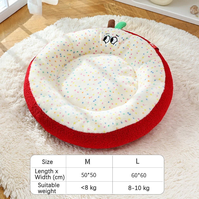 Luxurious Semi-enclosed Plush Cat House Bed Non-slip Soft Comfortable Winter Warm Pet Beds Christmas New Year Pet Accessories