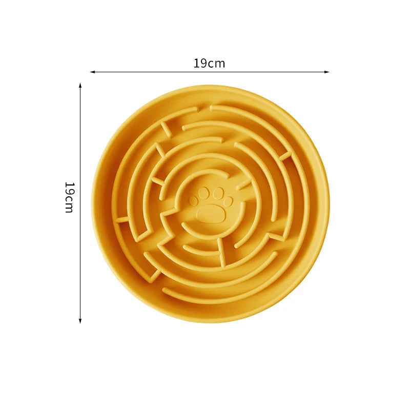 Silicone Round Maze Dog Slow Feeder Bowl Non Slip Anti-Choking Pet Slow Feeding Pad for Medium Large Dogs Platos Para Perros