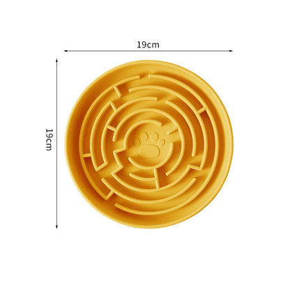 Silicone Round Maze Dog Slow Feeder Bowl Non Slip Anti-Choking Pet Slow Feeding Pad for Medium Large Dogs Platos Para Perros