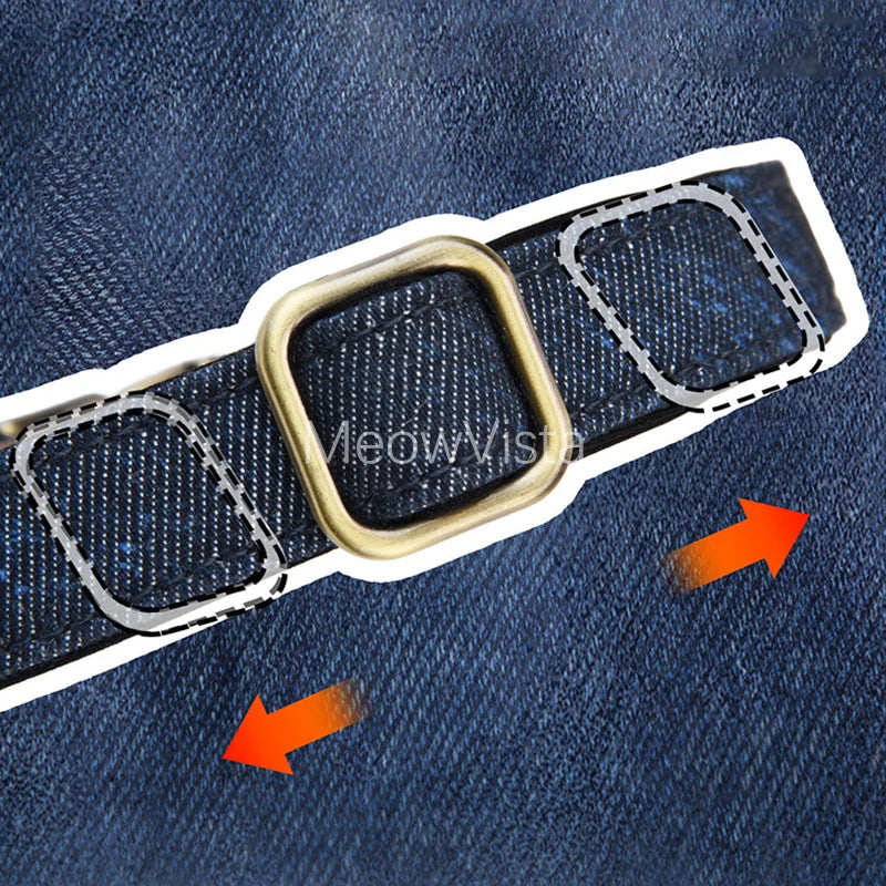 Personalized Denim Dog Collar with Engraved Quick Release Metal Buckle Adjustable Soft Padded anti-lost Pet Collar for Dogs
