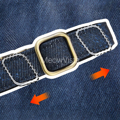 Personalized Denim Dog Collar with Engraved Quick Release Metal Buckle Adjustable Soft Padded anti-lost Pet Collar for Dogs