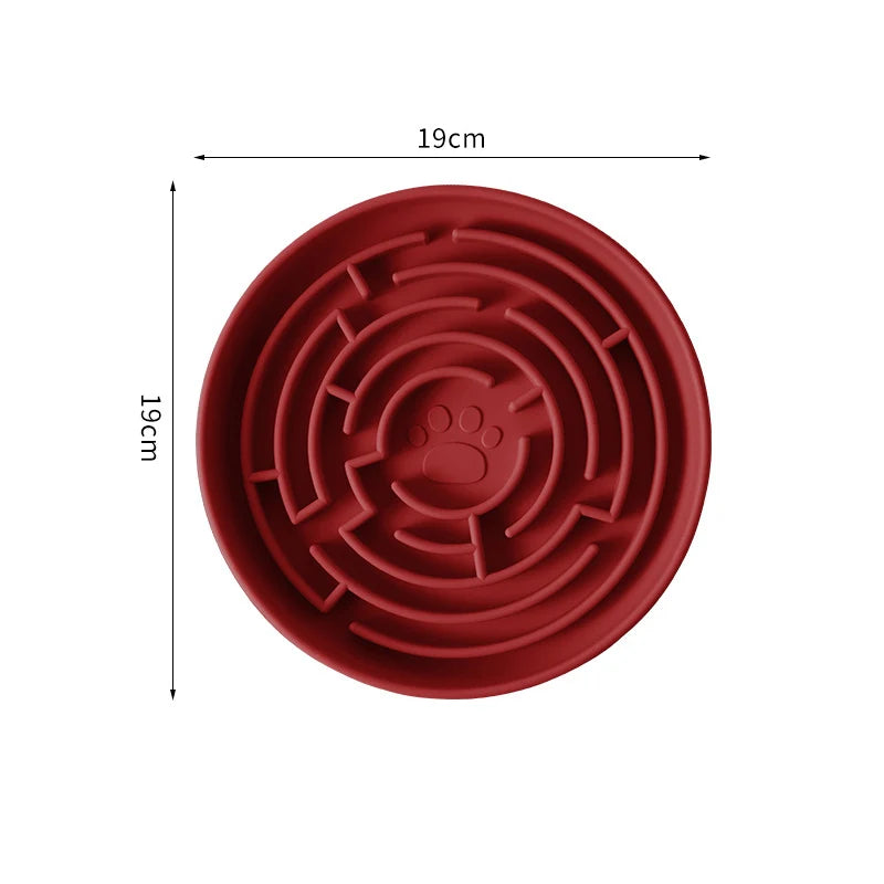 Silicone Round Maze Dog Slow Feeder Bowl Non Slip Anti-Choking Pet Slow Feeding Pad for Medium Large Dogs Platos Para Perros
