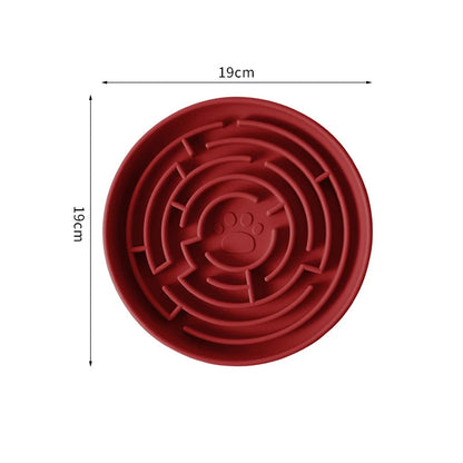 Silicone Round Maze Dog Slow Feeder Bowl Non Slip Anti-Choking Pet Slow Feeding Pad for Medium Large Dogs Platos Para Perros