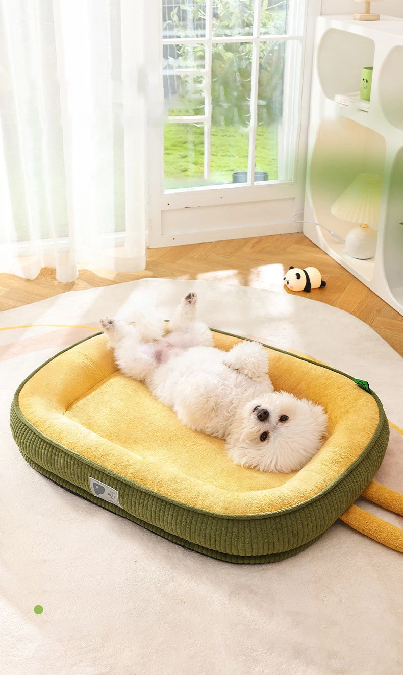 Detachable Waterproof Dog Bed Thickened Skin-friendly Deluxe Plush Dog Crate Beds Comfy Anti-Slip Kennel Pad Pet Sleeping Mat
