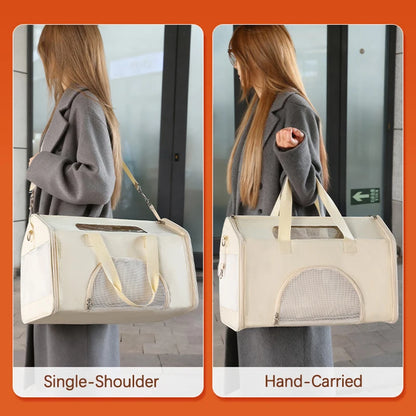 Portable Large Capacity Cat Carrier Handheld Breathable Warm Fleece Lining Outdoor Travel Dog Purse Carrier Brinquedo De Gato