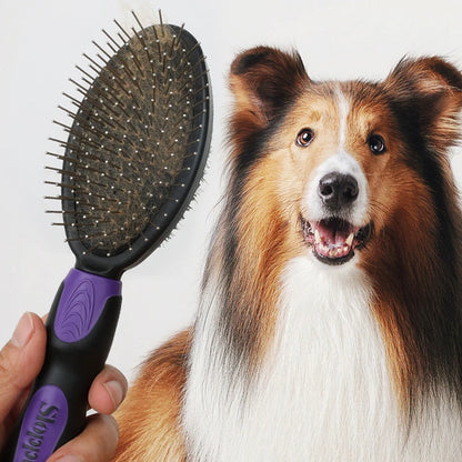 Practical 2-Piece Cat Grooming Brush Glove Durable Double-sided Open Knoting Comb Bath Massage Brush Set Pet Bathing Equipment