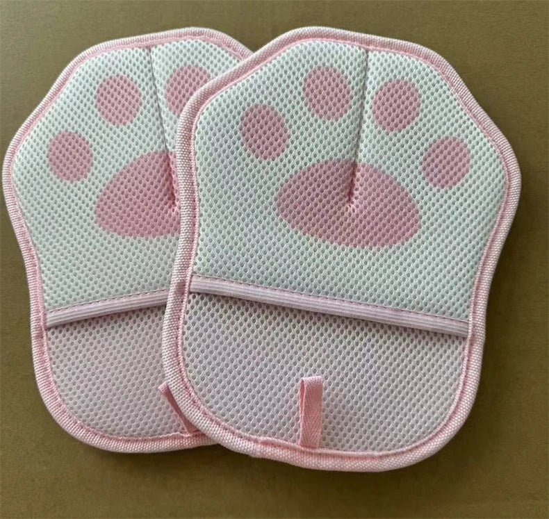 2 Pcs Breathable Double-sided Pet Hair Remover Gloves Reusable Self Cleaning Electrostatic Dog Massage Brush Pets Grooming Tool