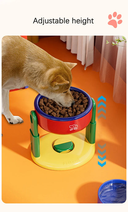 Large Capacity Elevated Dog Bowl Pet Bowl 3 Level Height Adjustment Protect Cervical Anti-Slip Dog Feeder Gamelle Pour Chien