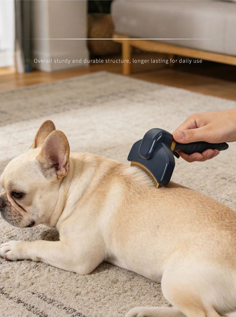 Self-Cleaning Dog Deshedding Brush Durable Pet Grooming Comb for Short/Long Hair Dogs Stainless Steel Undercoat Fur Remover Tool