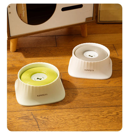 Non-Slip Floating Dog Water Bowl Anti-Messy Splash Proof 1.5L Large Capacity Slow Feeder Dog Bowl Pet Food Storage Container