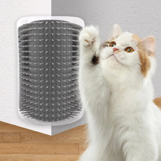 Softer Cat Scratcher Massager Comb Removable Hair Removal Beauty Clean Corner Brush for Kitten with Catnip Cat Accessories