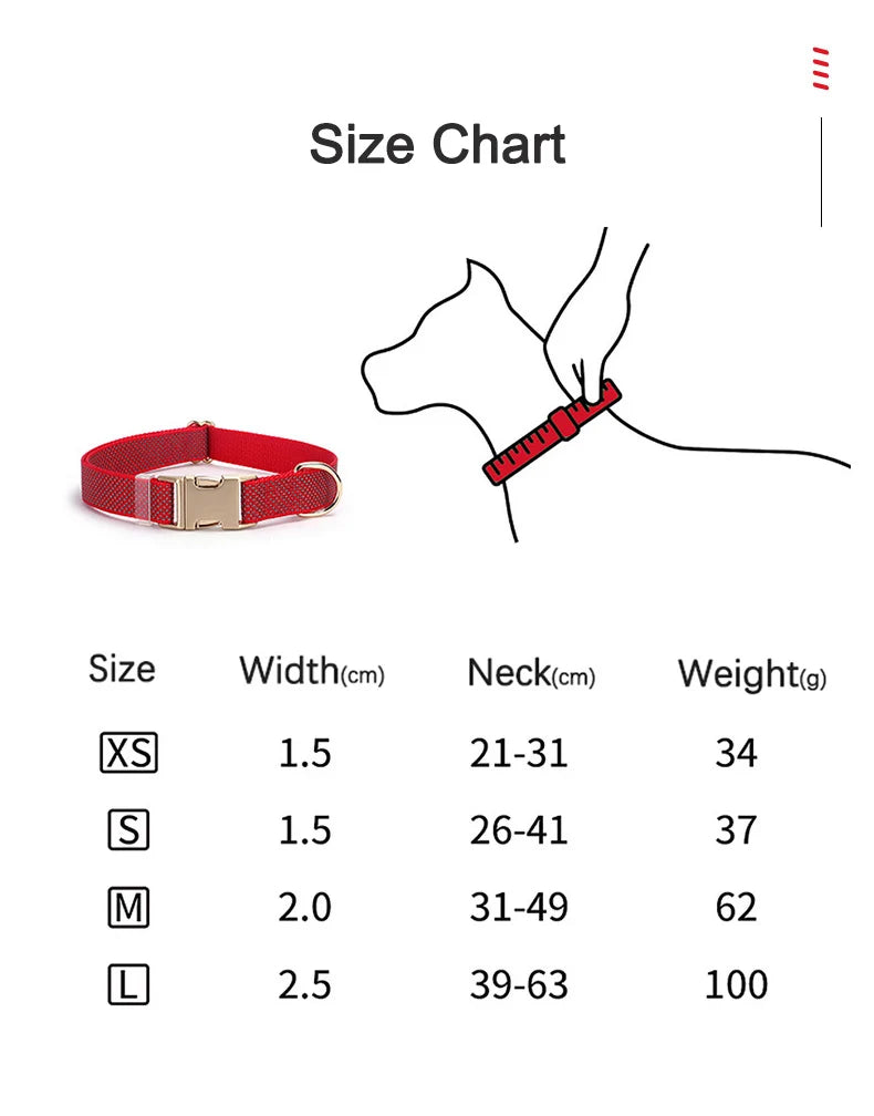Personalized Nylon Dog Collar with Free Engraving Durable Reflective  Anti-lost Buckle Necklace for Dogs Daily Walking Training