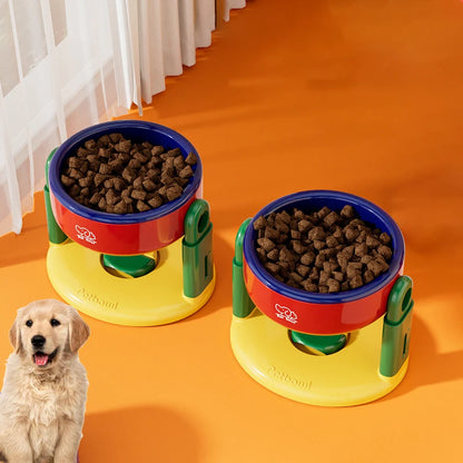 Large Capacity Elevated Dog Bowl Pet Bowl 3 Level Height Adjustment Protect Cervical Anti-Slip Dog Feeder Gamelle Pour Chien