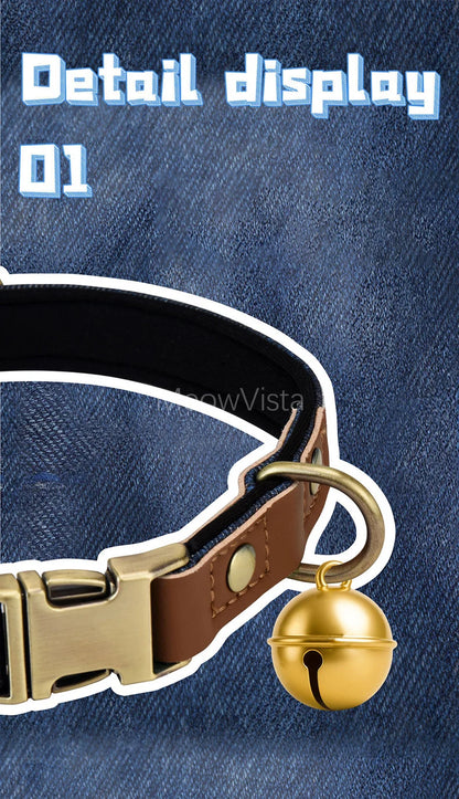 Personalized Denim Dog Collar with Engraved Quick Release Metal Buckle Adjustable Soft Padded anti-lost Pet Collar for Dogs