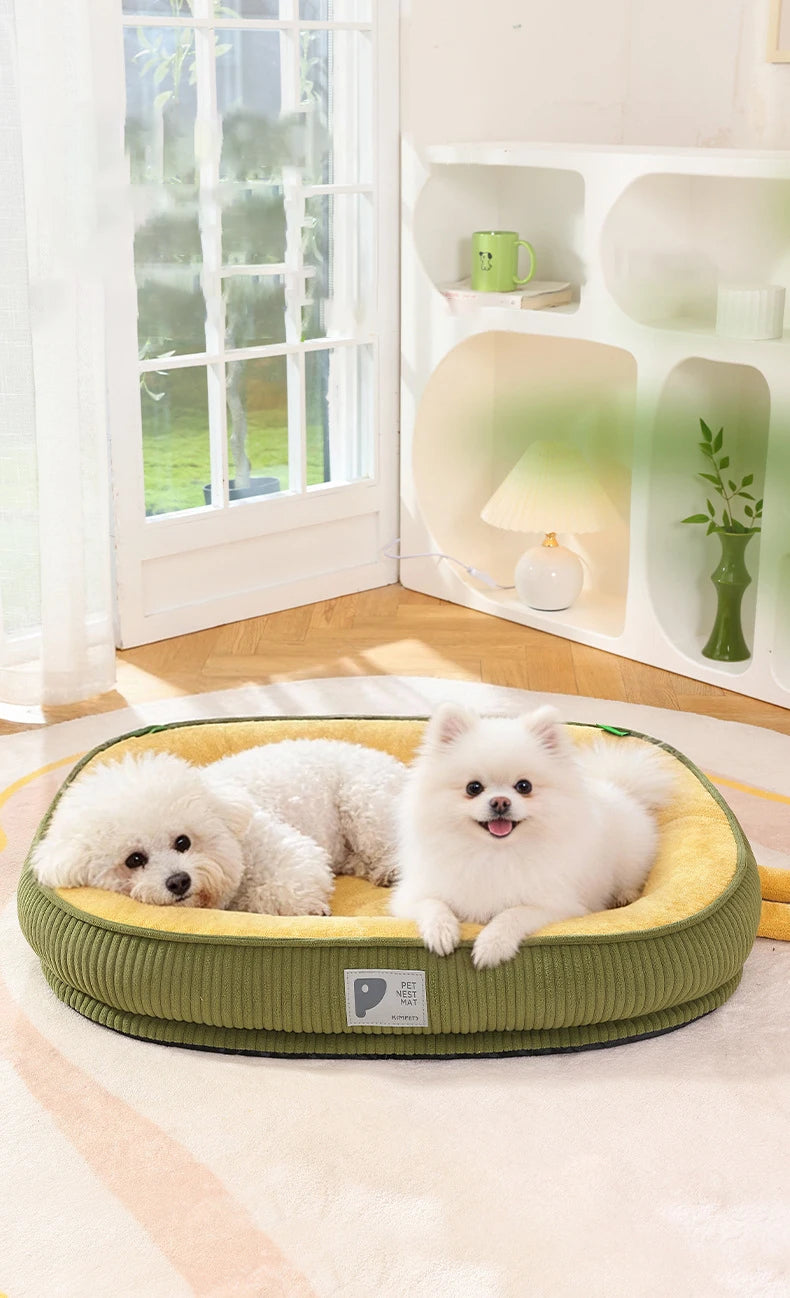 Detachable Waterproof Dog Bed Thickened Skin-friendly Deluxe Plush Dog Crate Beds Comfy Anti-Slip Kennel Pad Pet Sleeping Mat