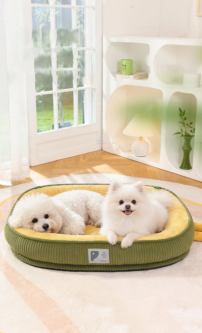 Detachable Waterproof Dog Bed Thickened Skin-friendly Deluxe Plush Dog Crate Beds Comfy Anti-Slip Kennel Pad Pet Sleeping Mat