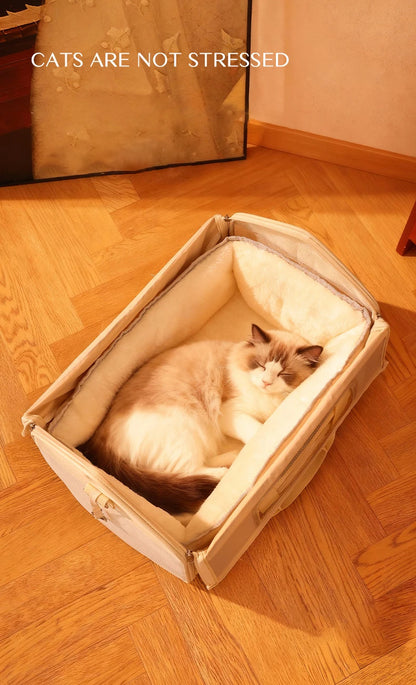 Portable Large Capacity Cat Carrier Handheld Breathable Warm Fleece Lining Outdoor Travel Dog Purse Carrier Brinquedo De Gato