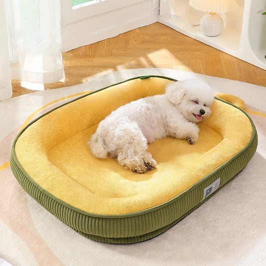 Detachable Waterproof Dog Bed Thickened Skin-friendly Deluxe Plush Dog Crate Beds Comfy Anti-Slip Kennel Pad Pet Sleeping Mat