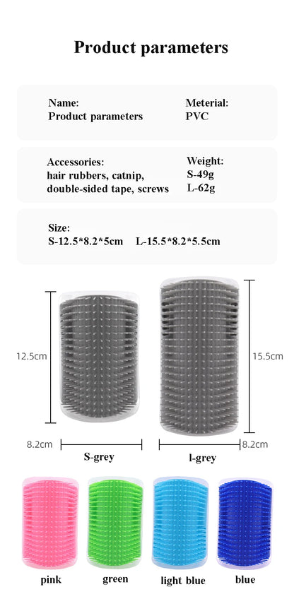 Softer Cat Scratcher Massager Comb Removable Hair Removal Beauty Clean Corner Brush for Kitten with Catnip Cat Accessories