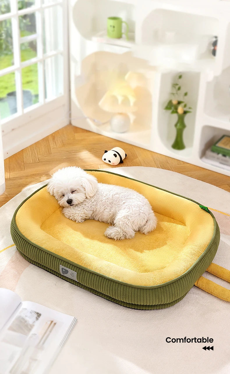 Detachable Waterproof Dog Bed Thickened Skin-friendly Deluxe Plush Dog Crate Beds Comfy Anti-Slip Kennel Pad Pet Sleeping Mat