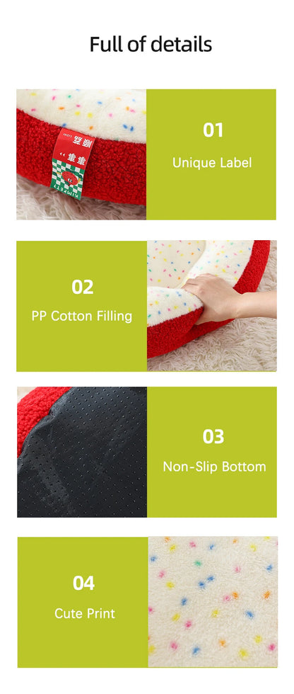 Luxurious Semi-enclosed Plush Cat House Bed Non-slip Soft Comfortable Winter Warm Pet Beds Christmas New Year Pet Accessories