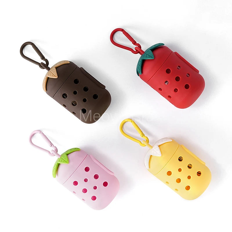 Durable Dog Poop Bag Dispenser with Carabiner DIY Hole Design Portable Waste Bag Holder Pet Leash Accessory for Dog Walking