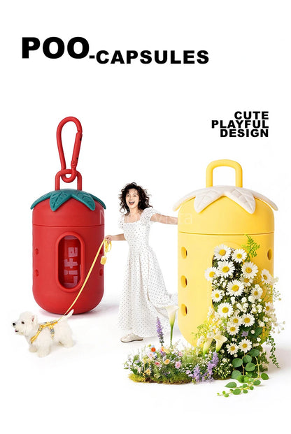 Durable Dog Poop Bag Dispenser with Carabiner DIY Hole Design Portable Waste Bag Holder Pet Leash Accessory for Dog Walking