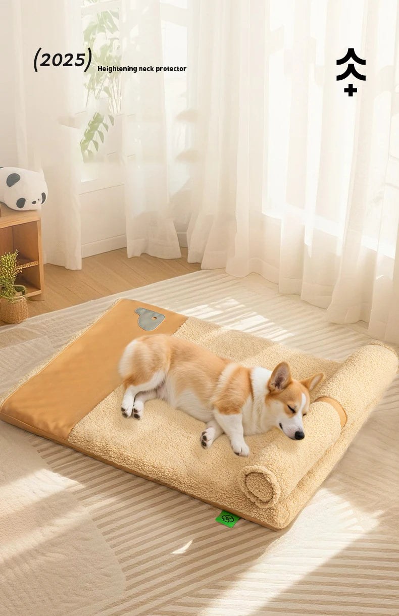 Detachable Soft Plush Dog House with Pillow Comfortable Thickened High Elastic Sponge Indoor Dog Sleeping Mat Pets Accessories