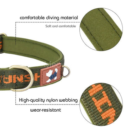 Free Custom Engraved Nylon Dog Collar Personalized Name Phone Number ID Tag Anti-lost Adjustable Printed Pet Collar for Dogs