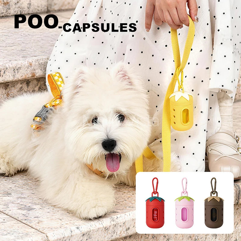 Durable Dog Poop Bag Dispenser with Carabiner DIY Hole Design Portable Waste Bag Holder Pet Leash Accessory for Dog Walking
