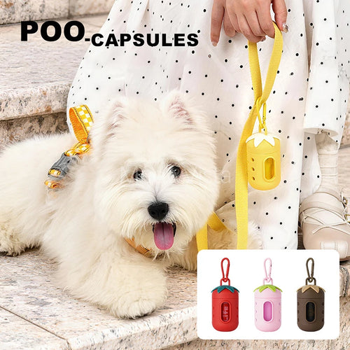Durable Dog Poop Bag Dispenser with Carabiner DIY Hole Design Portable Waste Bag Holder Pet Leash Accessory for Dog Walking