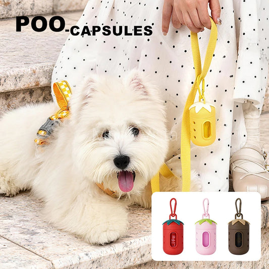 Durable Dog Poop Bag Dispenser with Carabiner DIY Hole Design Portable Waste Bag Holder Pet Leash Accessory for Dog Walking
