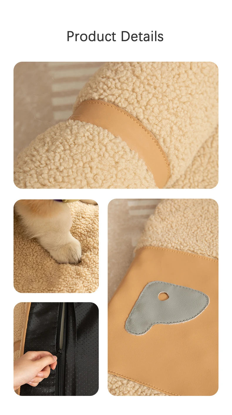 Detachable Soft Plush Dog House with Pillow Comfortable Thickened High Elastic Sponge Indoor Dog Sleeping Mat Pets Accessories