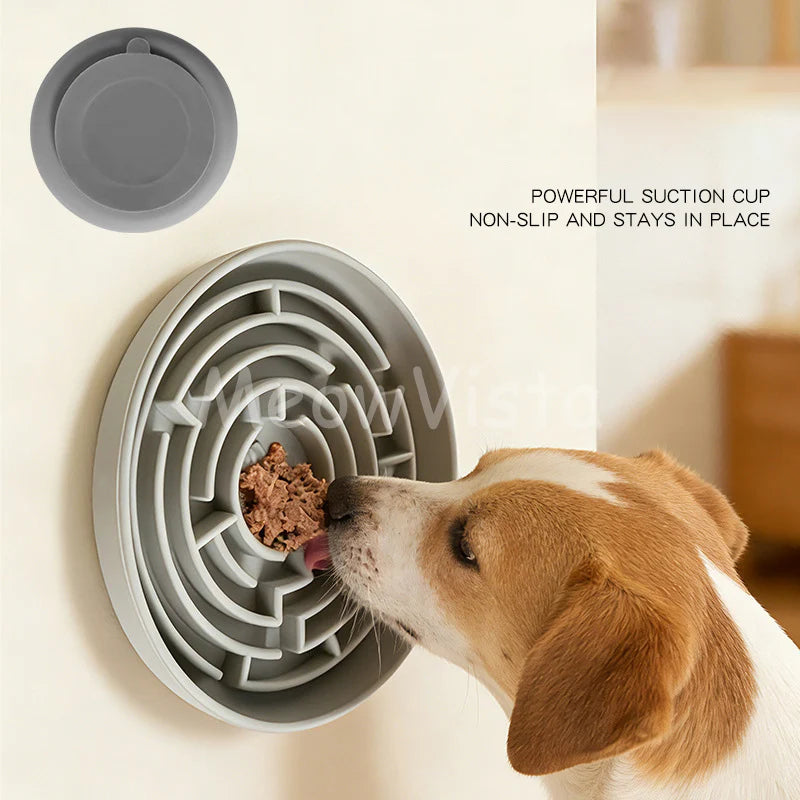 Silicone Round Maze Dog Slow Feeder Bowl Non Slip Anti-Choking Pet Slow Feeding Pad for Medium Large Dogs Platos Para Perros