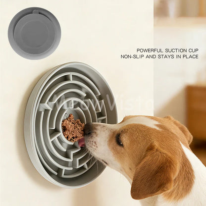 Silicone Round Maze Dog Slow Feeder Bowl Non Slip Anti-Choking Pet Slow Feeding Pad for Medium Large Dogs Platos Para Perros