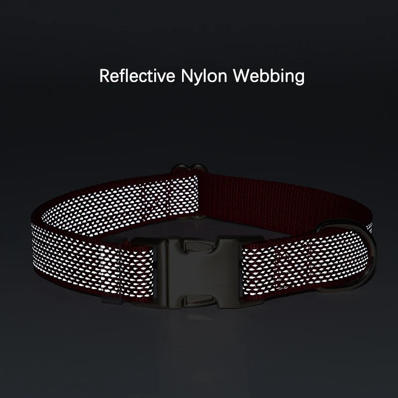 Personalized Nylon Dog Collar with Free Engraving Durable Reflective  Anti-lost Buckle Necklace for Dogs Daily Walking Training