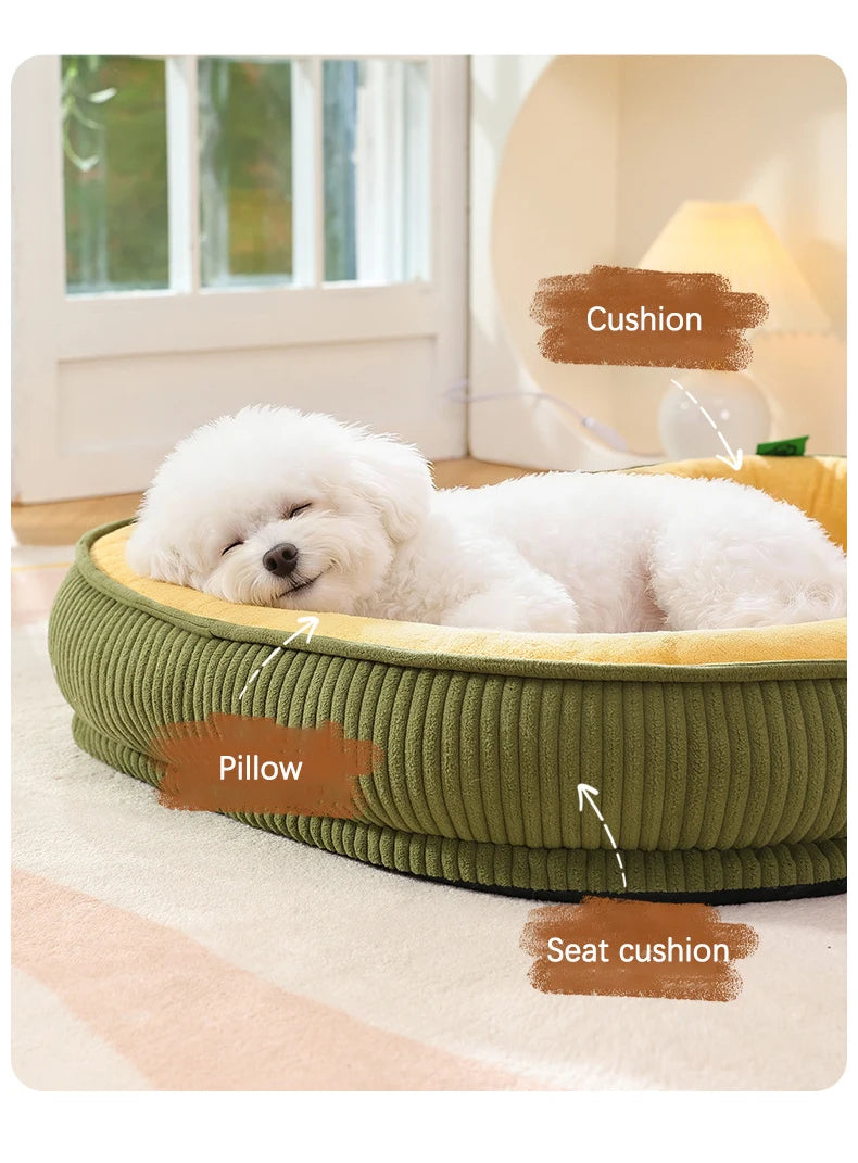 Detachable Waterproof Dog Bed Thickened Skin-friendly Deluxe Plush Dog Crate Beds Comfy Anti-Slip Kennel Pad Pet Sleeping Mat