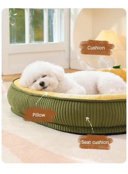 Detachable Waterproof Dog Bed Thickened Skin-friendly Deluxe Plush Dog Crate Beds Comfy Anti-Slip Kennel Pad Pet Sleeping Mat
