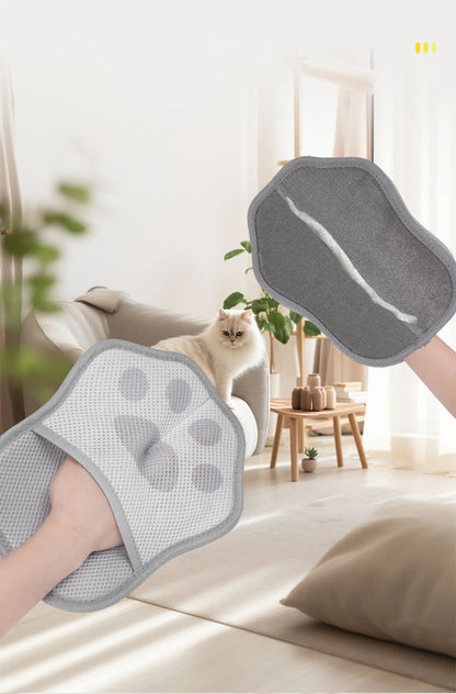 2 Pcs Breathable Double-sided Pet Hair Remover Gloves Reusable Self Cleaning Electrostatic Dog Massage Brush Pets Grooming Tool