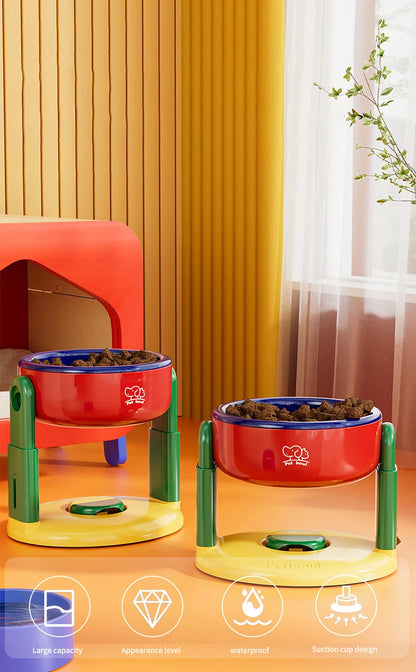 Large Capacity Elevated Dog Bowl Pet Bowl 3 Level Height Adjustment Protect Cervical Anti-Slip Dog Feeder Gamelle Pour Chien