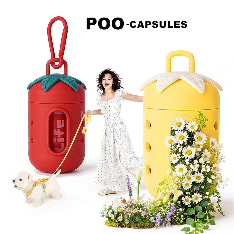 Durable Dog Poop Bag Dispenser with Carabiner DIY Hole Design Portable Waste Bag Holder Pet Leash Accessory for Dog Walking