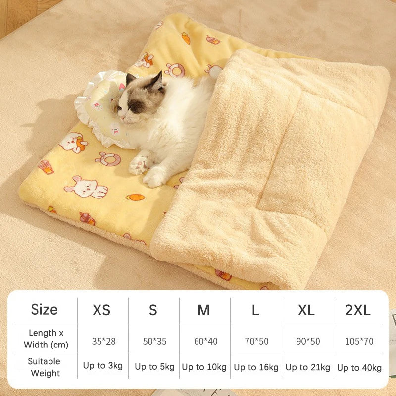 Thickened Soft Fleece Pet Blankets Foldable Autumn Winter Home Keep Warm Comfortable Sleeping Fluffy Cat Bed Mat Pets Accessorie