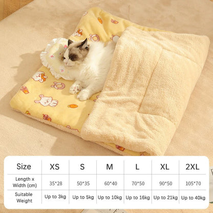 Thickened Soft Fleece Pet Blankets Foldable Autumn Winter Home Keep Warm Comfortable Sleeping Fluffy Cat Bed Mat Pets Accessorie