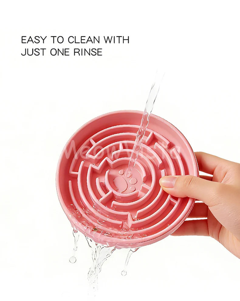 Silicone Round Maze Dog Slow Feeder Bowl Non Slip Anti-Choking Pet Slow Feeding Pad for Medium Large Dogs Platos Para Perros